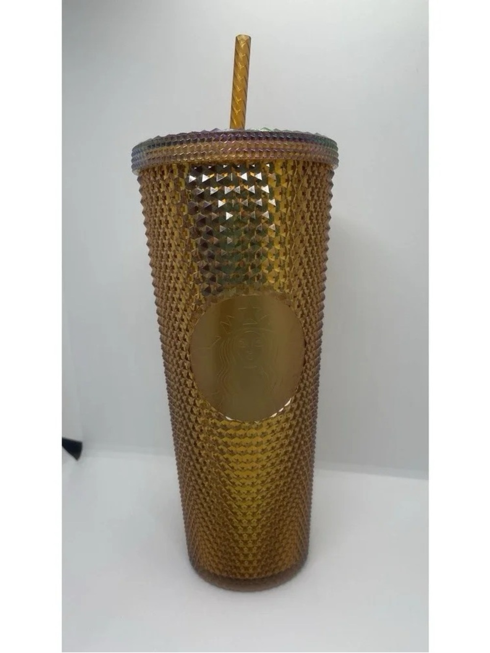 Starbucks Gold Iridescent Studded Tumbler with Straw